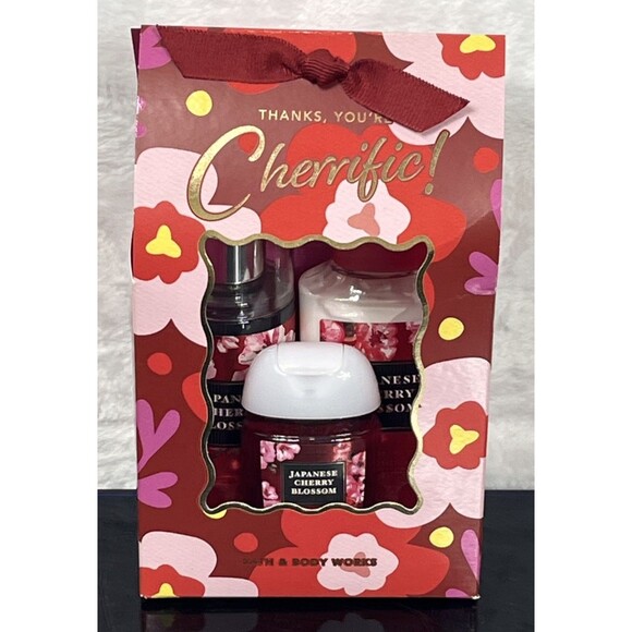 Bath & Body Works Cherrific Japanese Cherry Blossom 3pc Gift Set NEW - Picture 1 of 7